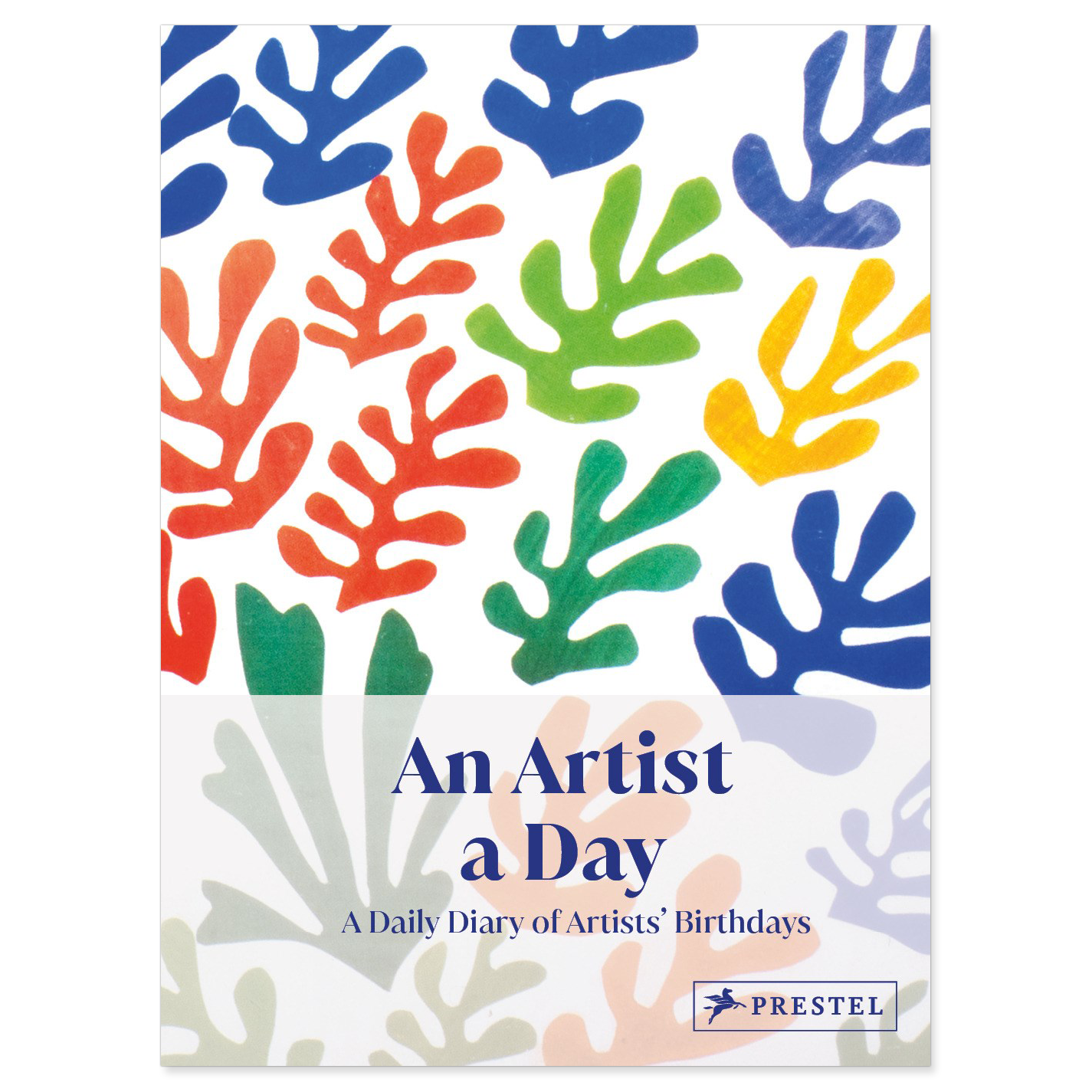 Book cover with colorful leaf patterns and 'An Artist a Day' text on a white background