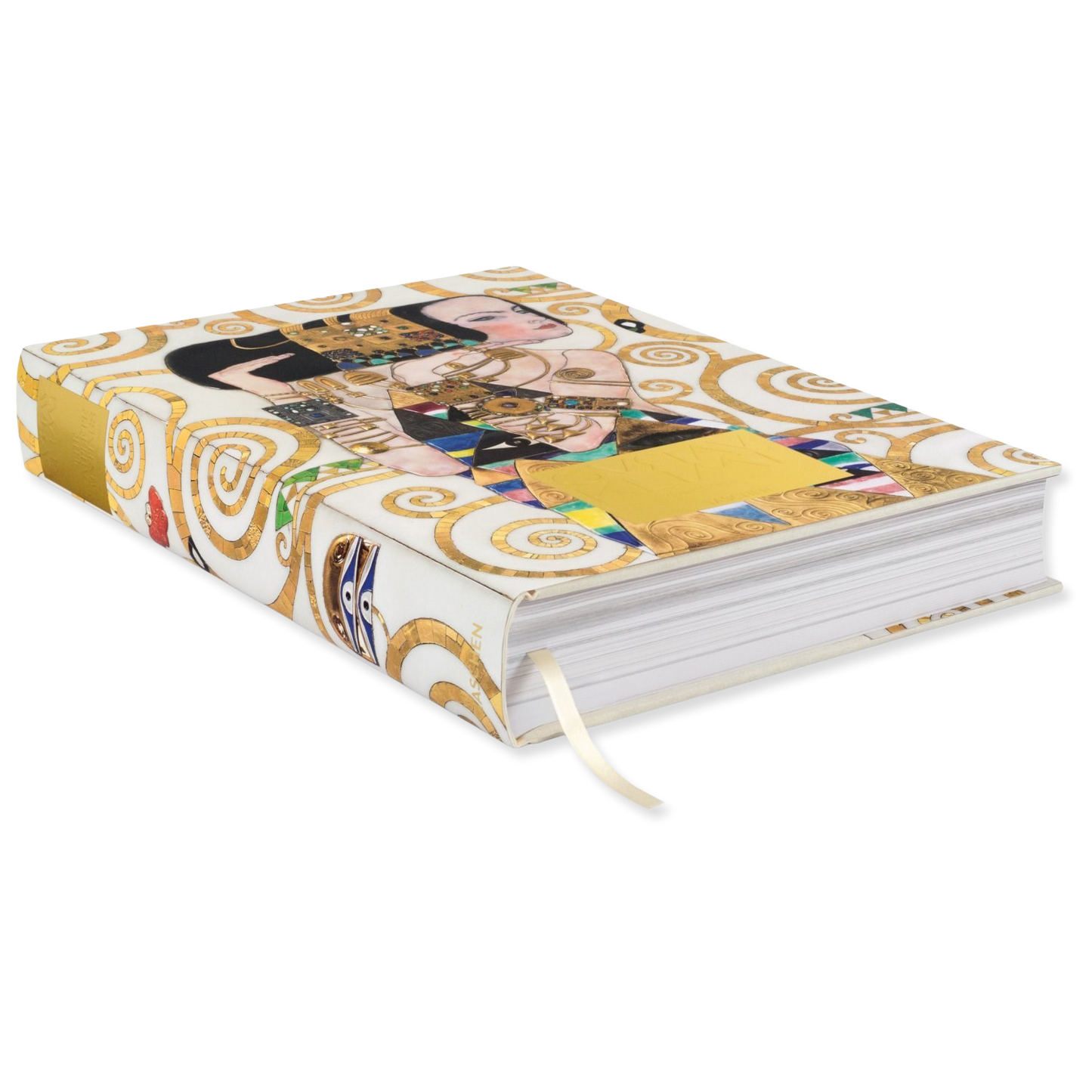 Decorative book with artistic design on a white background