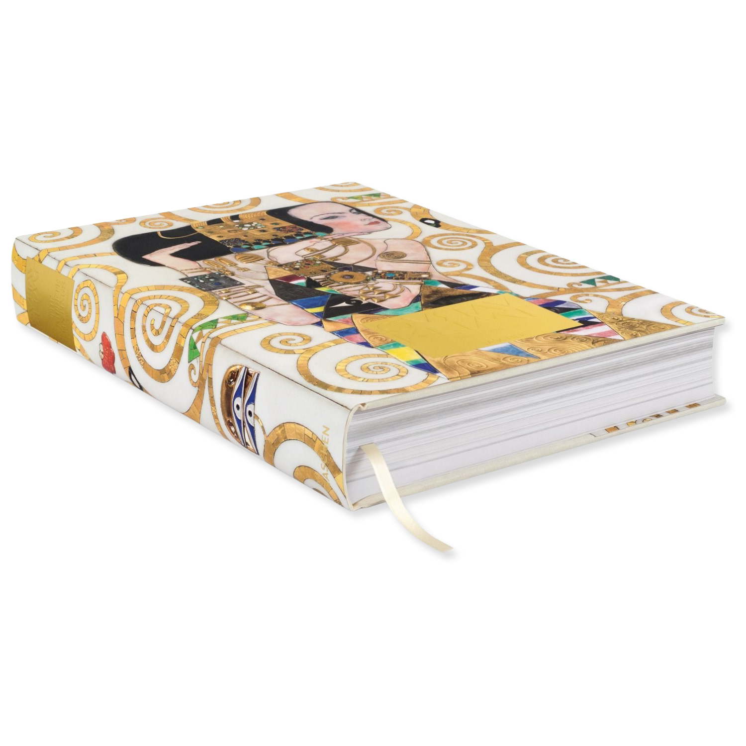 Decorative book with artistic design on a white background