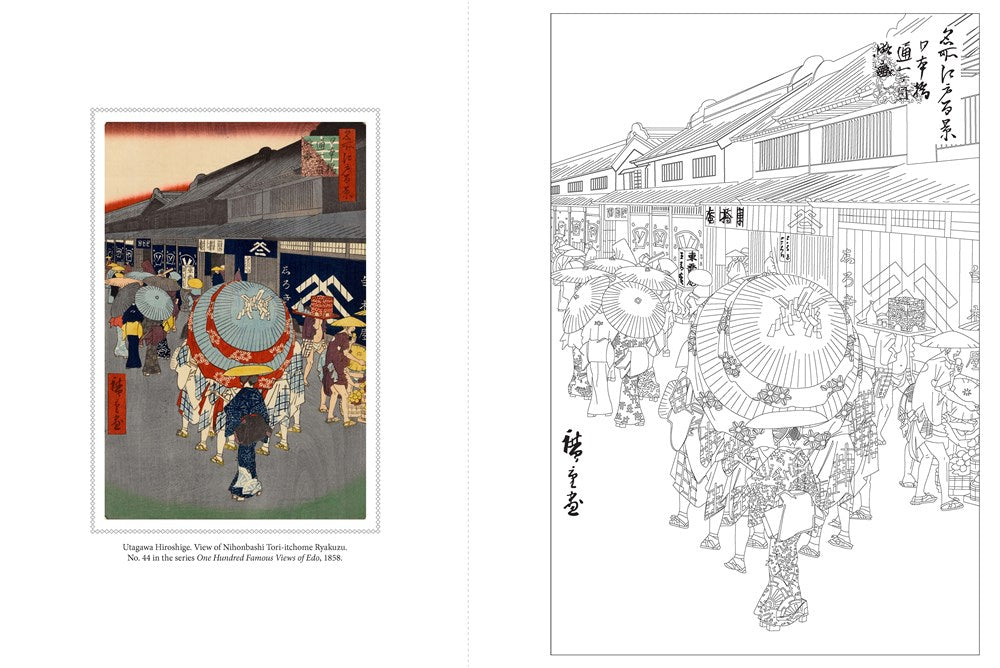 Floating World Japanese Prints Coloring Book : Color your Masterpiece & Clear Your Mind