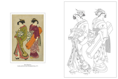 Floating World Japanese Prints Coloring Book : Color your Masterpiece & Clear Your Mind