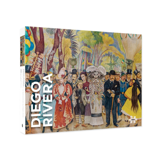 Diego Rivera-themed product packaging with colorful mural design