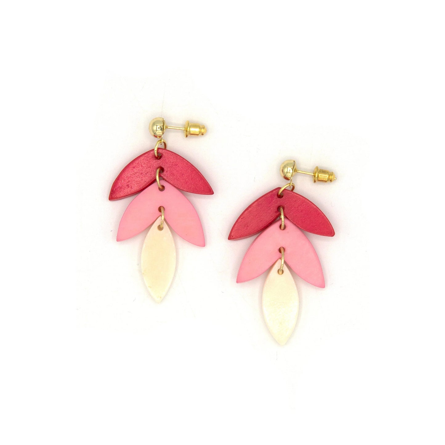 Pink Caladium Earrings