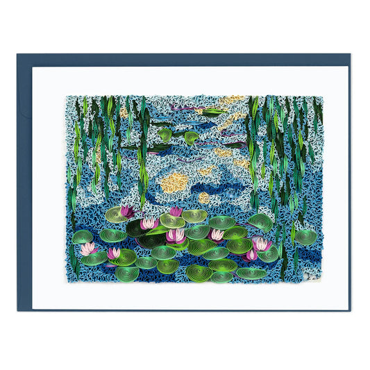 Quilling-Karte der Künstlerserie: „Seerosen, 1916-19“ von Claude Monet