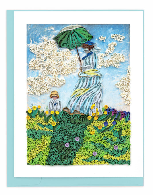 Artist Series Quilling Card: "Woman with a Parasol" by Claude Monet