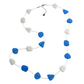 Long 'Alma' Necklace with Blue and White Recycled Glass Beads