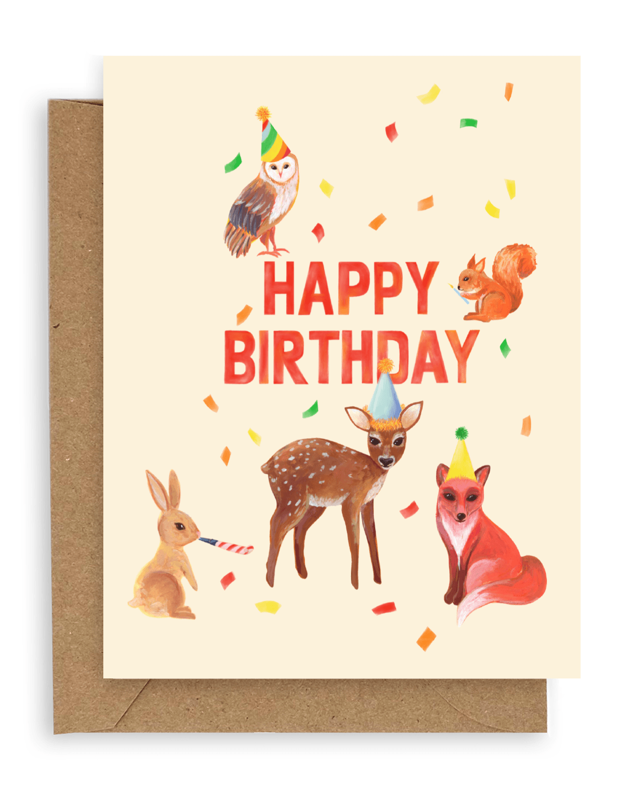 Confetti Fauna Birthday Card