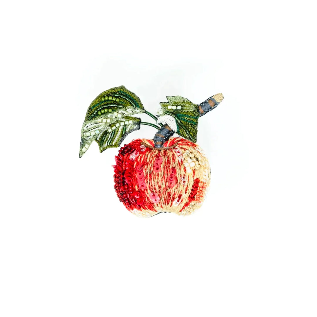 Apple Embroidered Brooch