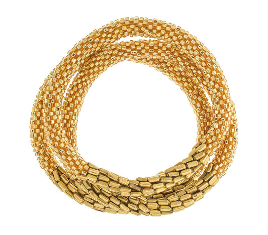 Statement Set of 3 Roll-On Bracelets: Hema Gold - Chrysler Museum Shop