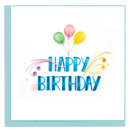 Quilled "Happy Birthday" Greeting Card