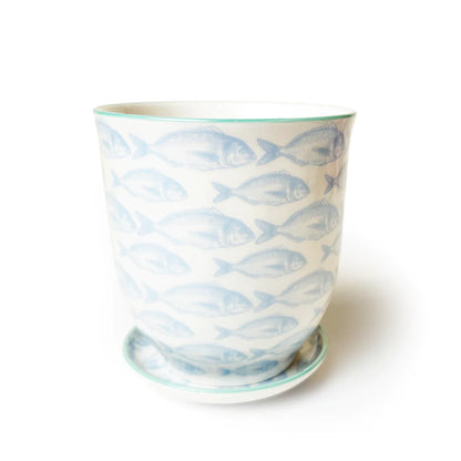 Liberte Porcelain Pot with Saucer: Fish
