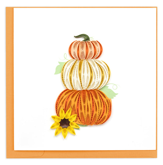 Quilled Stacked Pumpkins Note Card