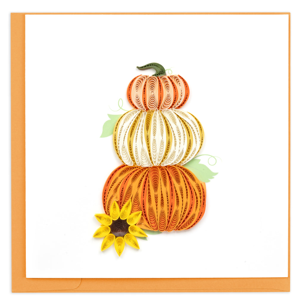 Quilled Stacked Pumpkins Note Card - Chrysler Museum Shop