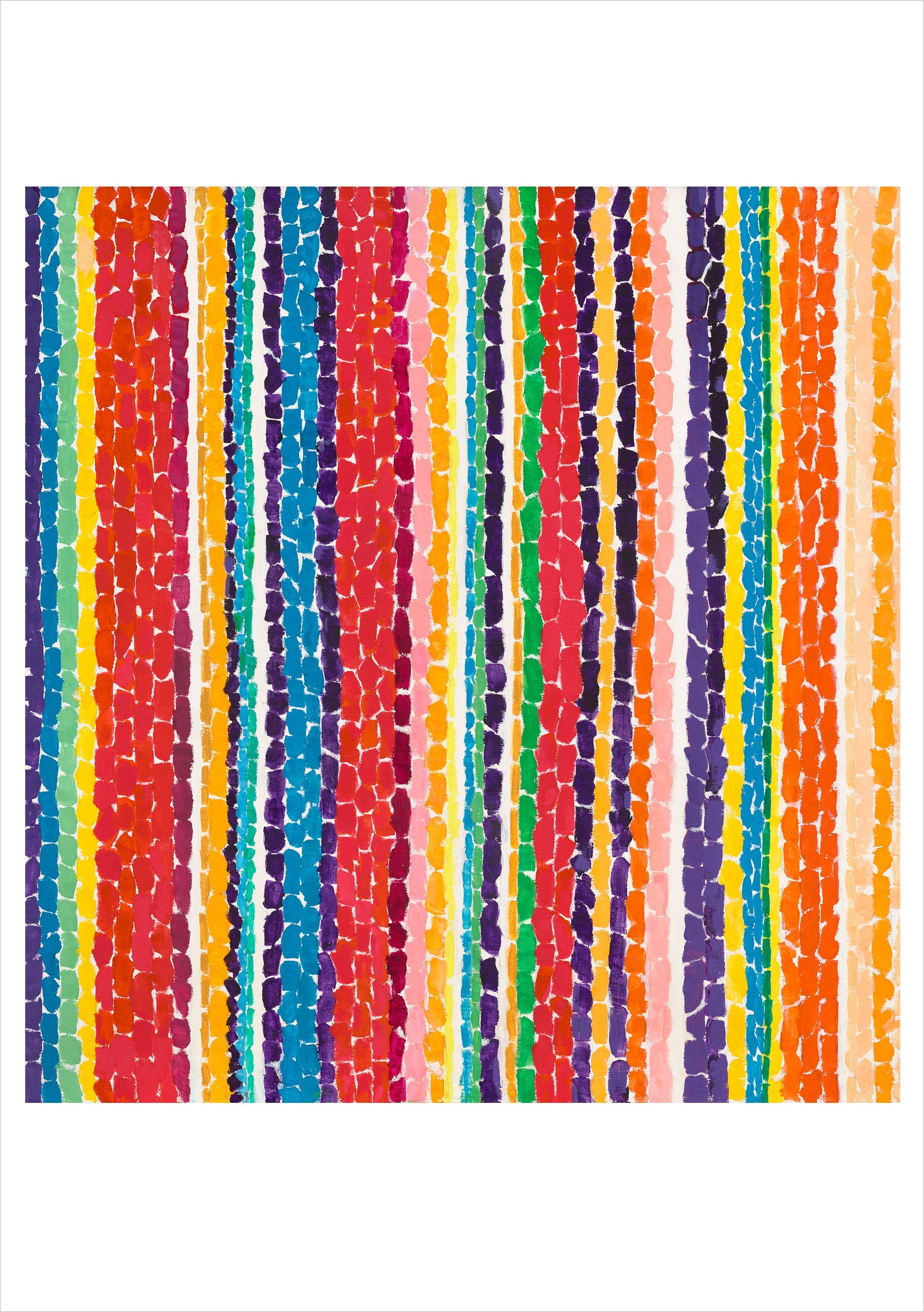 Colorful striped pattern with vertical lines on a white background