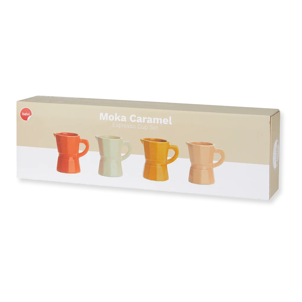 Juego de 4 tazas de café espresso de cerámica: Moka