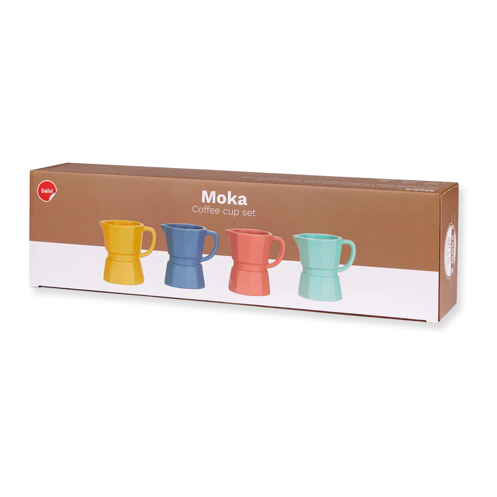Juego de 4 tazas de café de cerámica: Moka