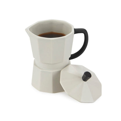 Taza de café de cerámica Moka con tapa