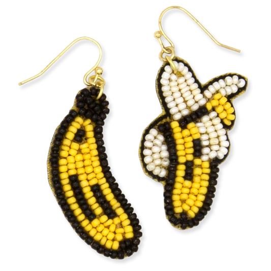 Beaded banana earrings