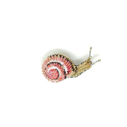 Blinking Snail Embroidered Brooch