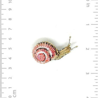 Blinking Snail Embroidered Brooch