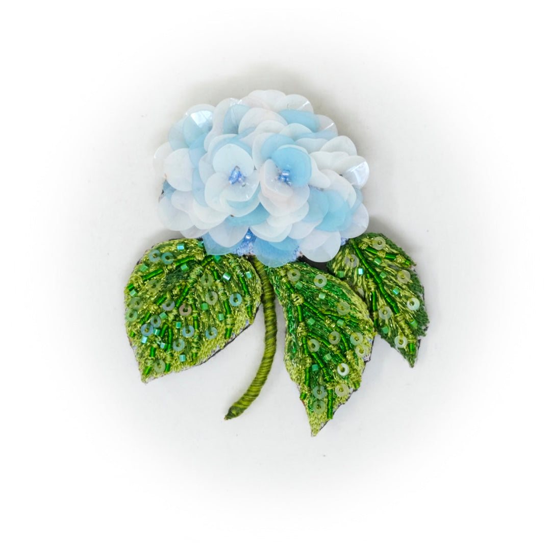 Blooming Hydrangea Flower Embroidered Brooch - Chrysler Museum Shop