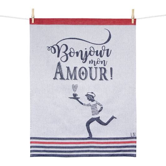 French Tea Towel: Bonjour Mon Amour