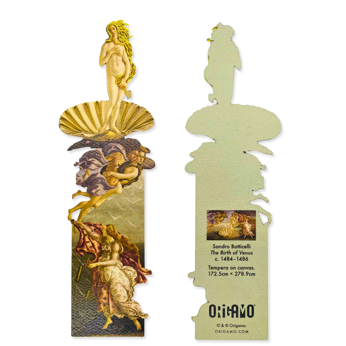 Quilled bookmark featuring "The Birth of Venus" by Sandro Botticelli