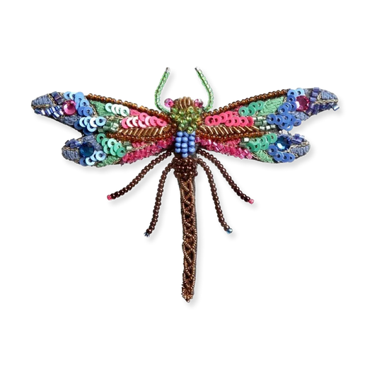 Broche Bordado Libélula Trenza