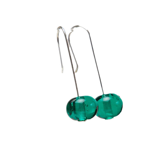 Bubble Bead Earrings: Glossy Teal - Chrysler Museum Shop