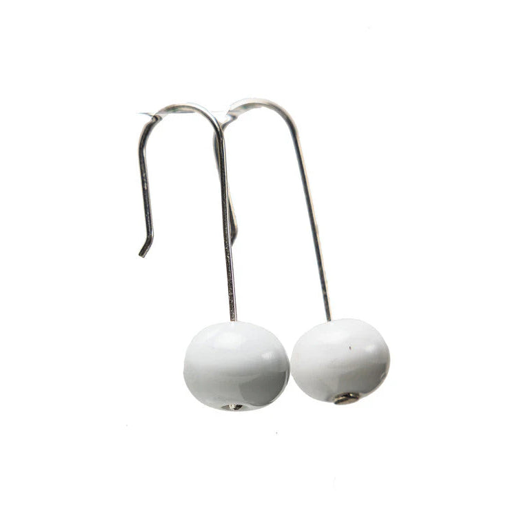 Bubble Bead Earrings: Glossy White - Chrysler Museum Shop