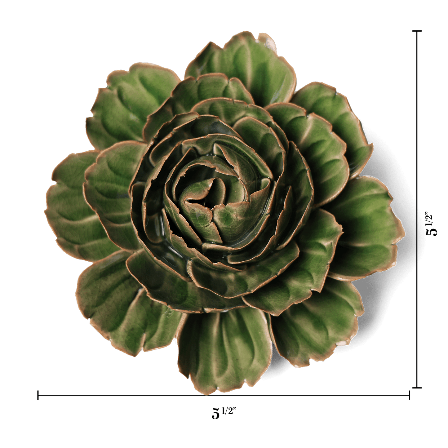 Ceramic Wallflower Large Green Cabbage Flower