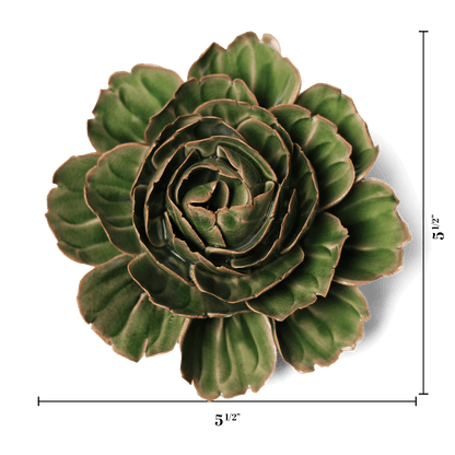 Ceramic Wallflower Large Green Cabbage Flower