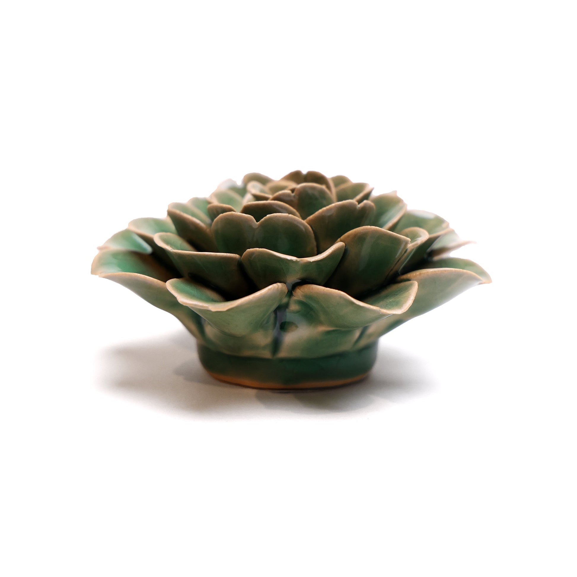 Ceramic Wallflower Pastel Green Tea Rose (Side) - Chrysler Museum Shop