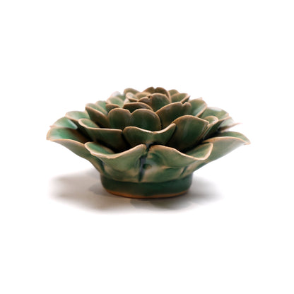 Ceramic Wallflower Pastel Green Tea Rose (Side) - Chrysler Museum Shop