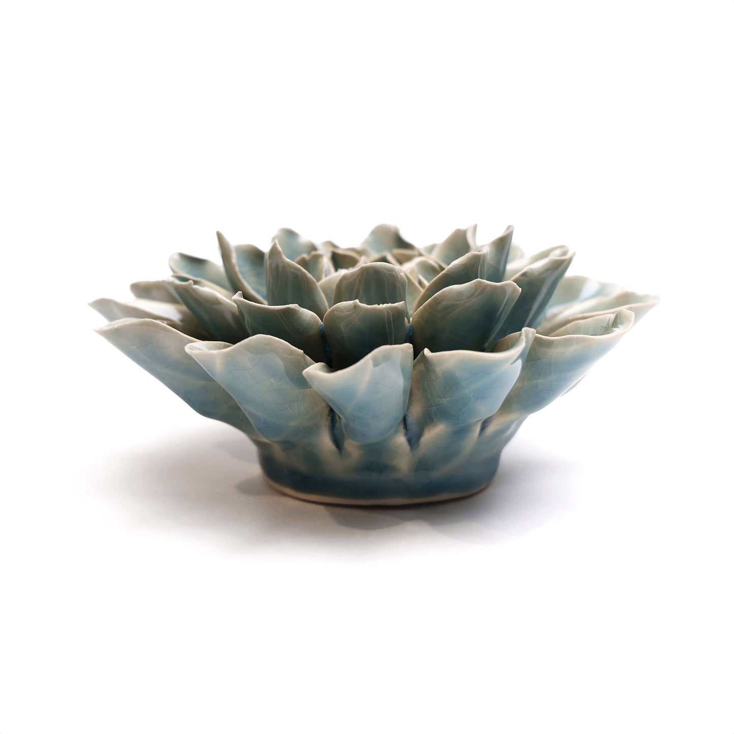 Ceramic Wallflower Teal Dahlia (Side) - Chrysler Museum Shop