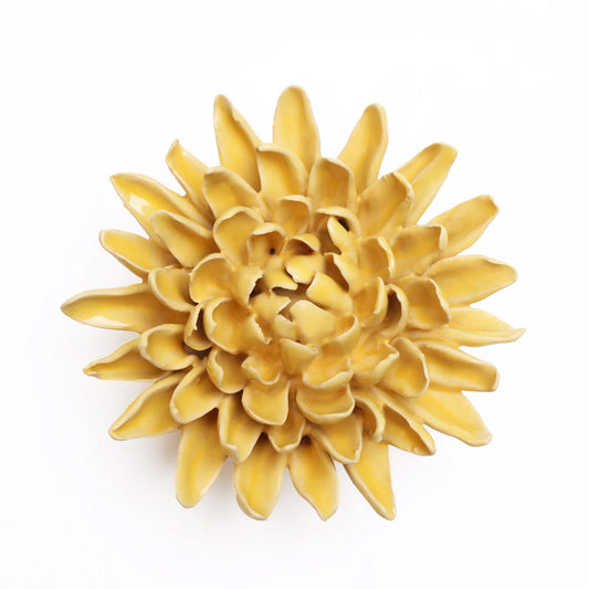 Ceramic Wallflowers - Yellow Chrysanthemum (Top) - Chrysler Museum Shop