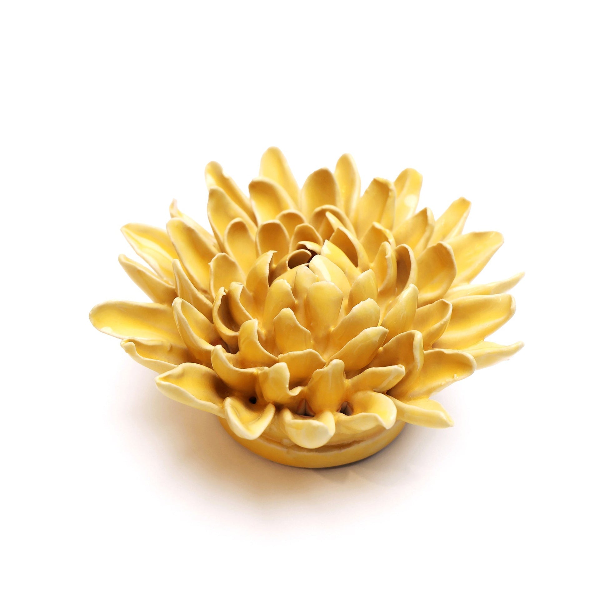 Ceramic Wallflower Yellow Chrysanthemum (3/4 view) - Chrysler Museum Shop