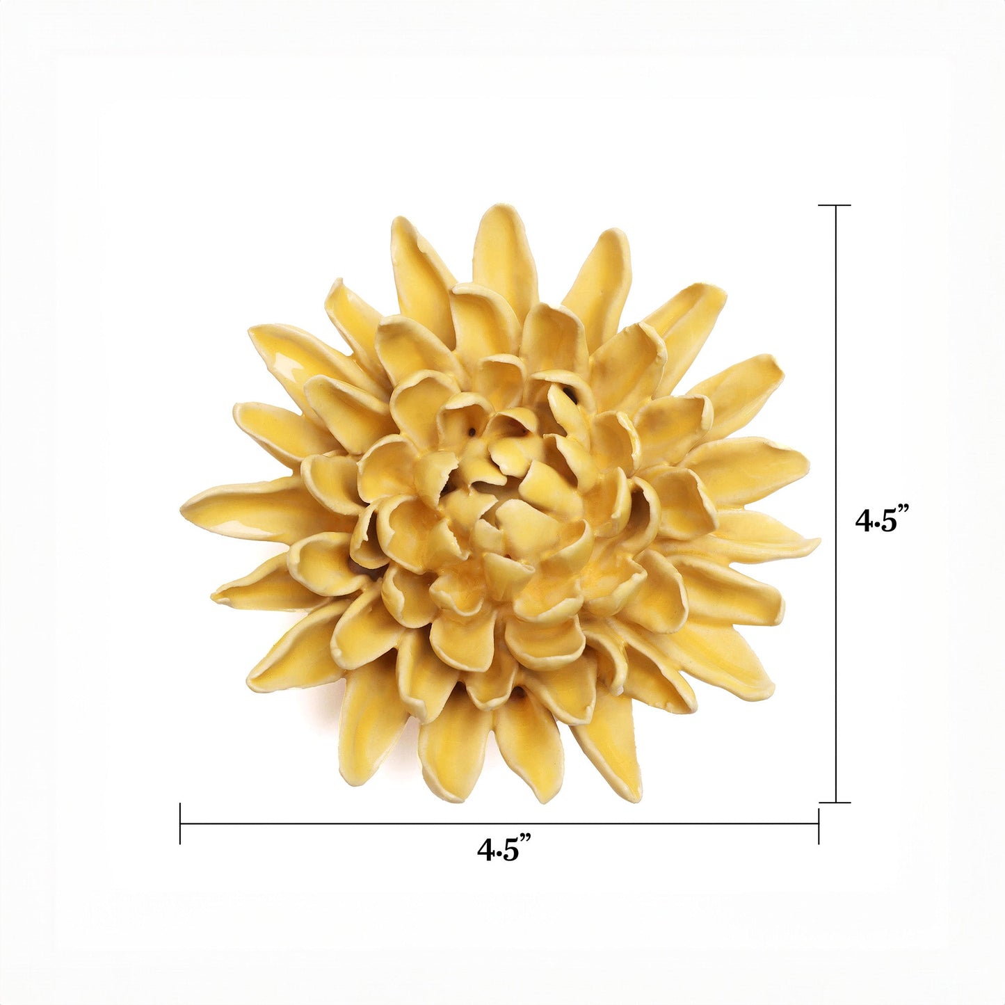 Ceramic Wallflower Yellow Chrysanthemum (Top with dimensions) - Chrysler Museum Shop