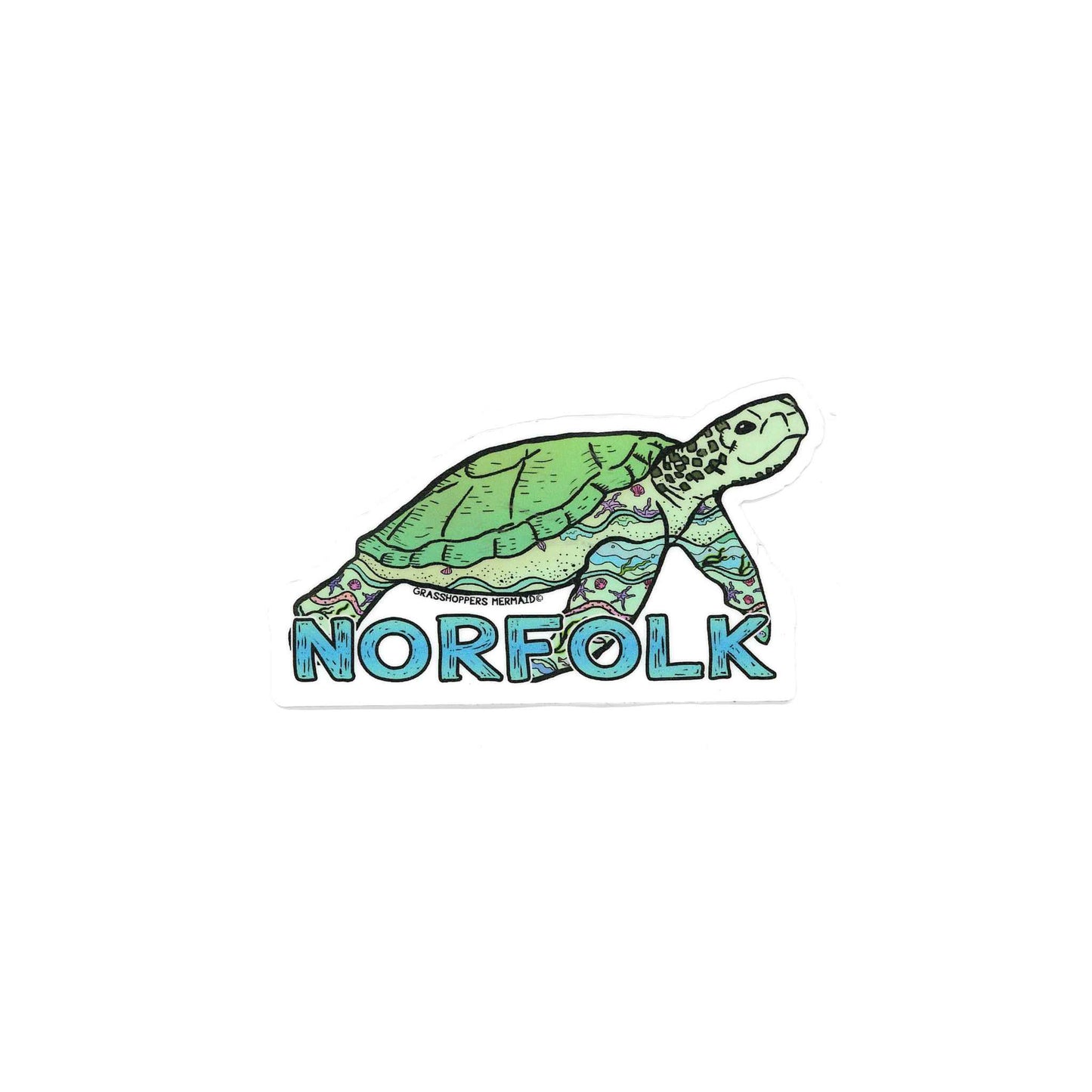 Mosaic Sea Turtle Norfolk Vinyl Sticker