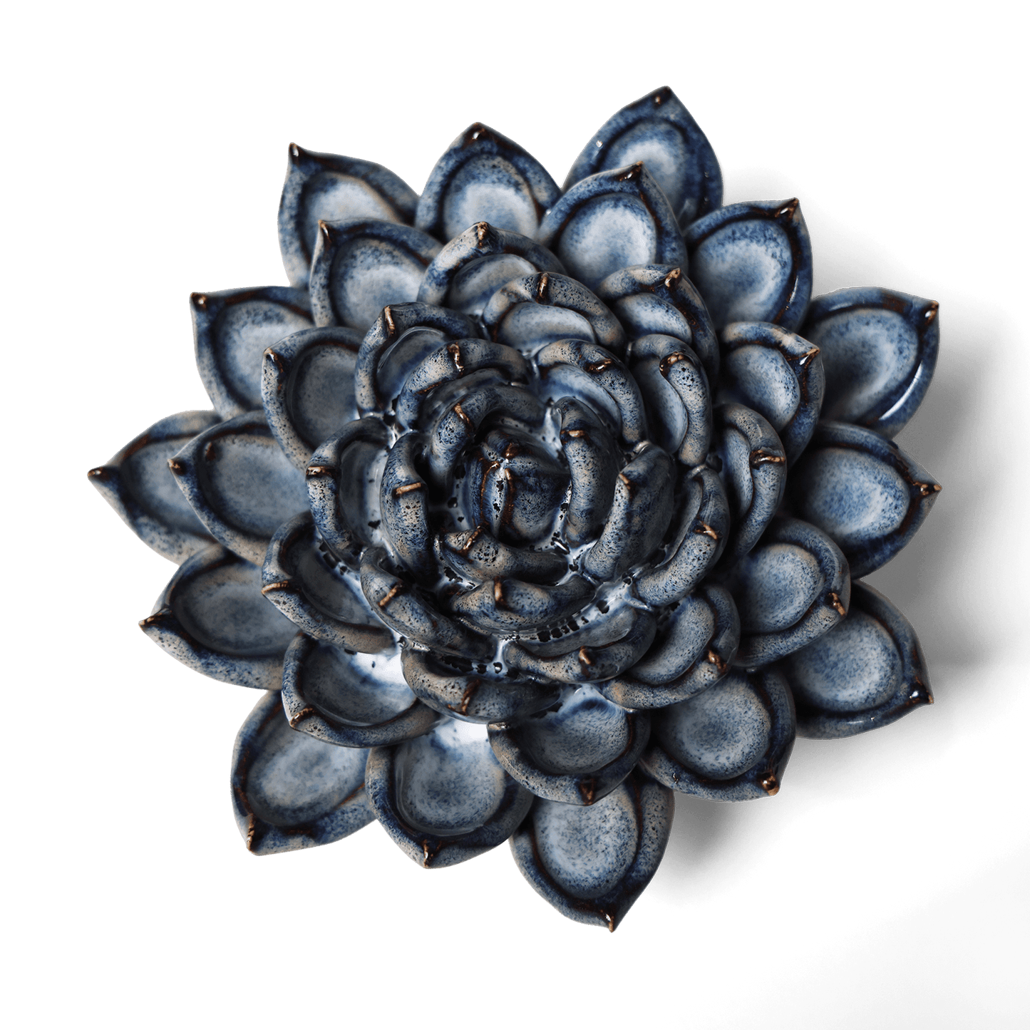 Ceramic Wallflower Large Blue Grey Succulent (Top) - Chrysler Museum Shop