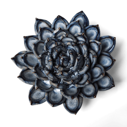 Ceramic Wallflower Large Blue Grey Succulent (Top) - Chrysler Museum Shop