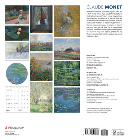Claude Monet 2024 Wall Calendar