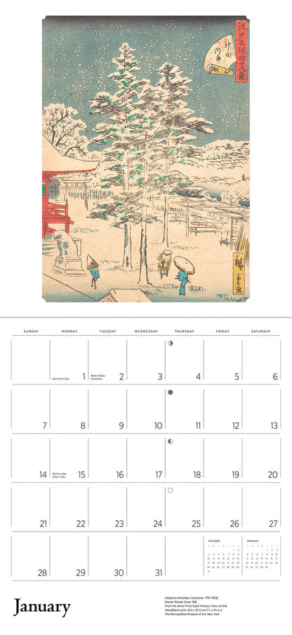 Utagawa Hiroshige 2024 Wall Calendar