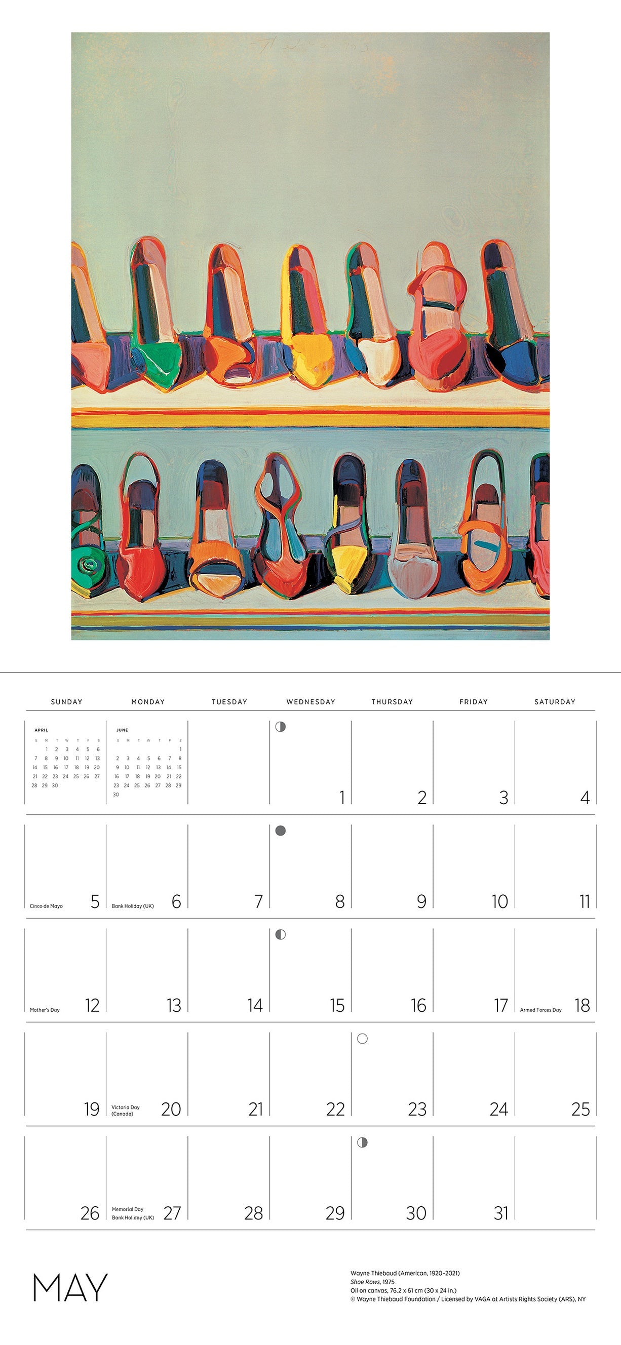 Calendario de pared 2024 de Wayne Thiebaud