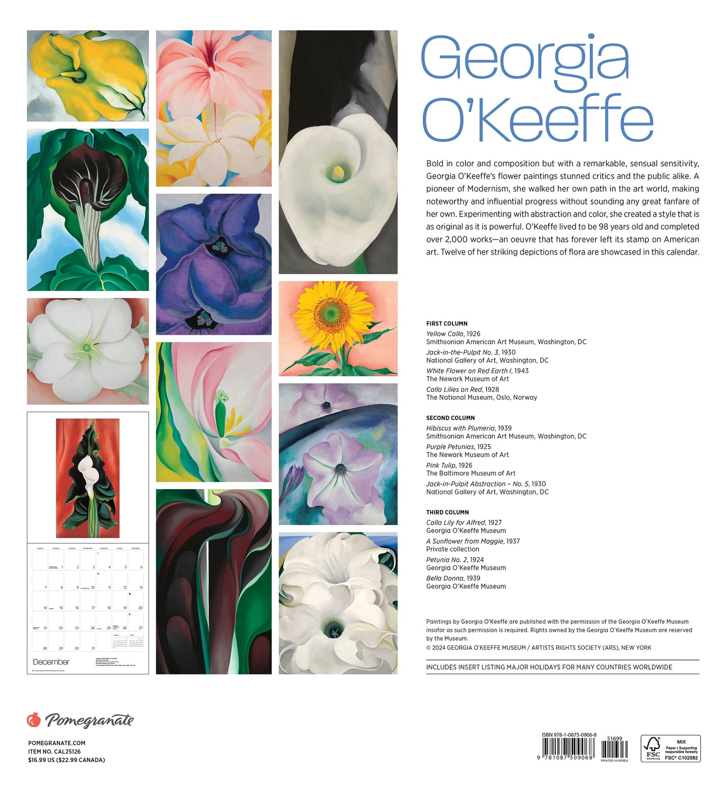 Georgia O'Keeffe Wandkalender 2024