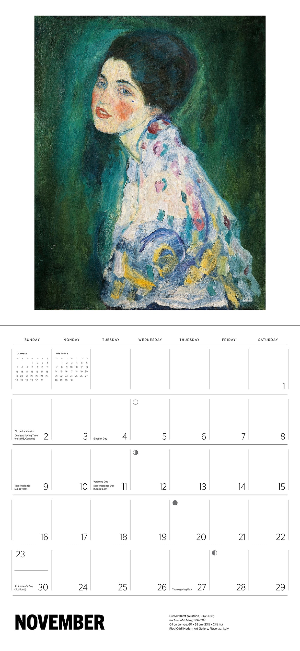 Gustav Klimt 2025 Wall Calendar Chrysler Museum of Art