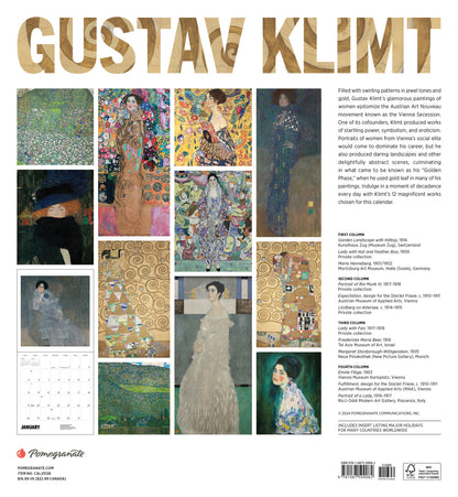 Gustav Klimt 2025 Wall Calendar - Chrysler Museum Shop