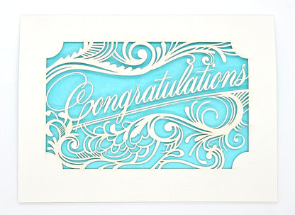 Papel Picado Greeting Card: Congratulations (Filigree)