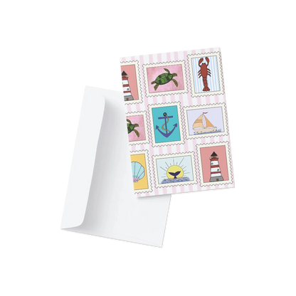 Coastal Stamps Blank Note Card