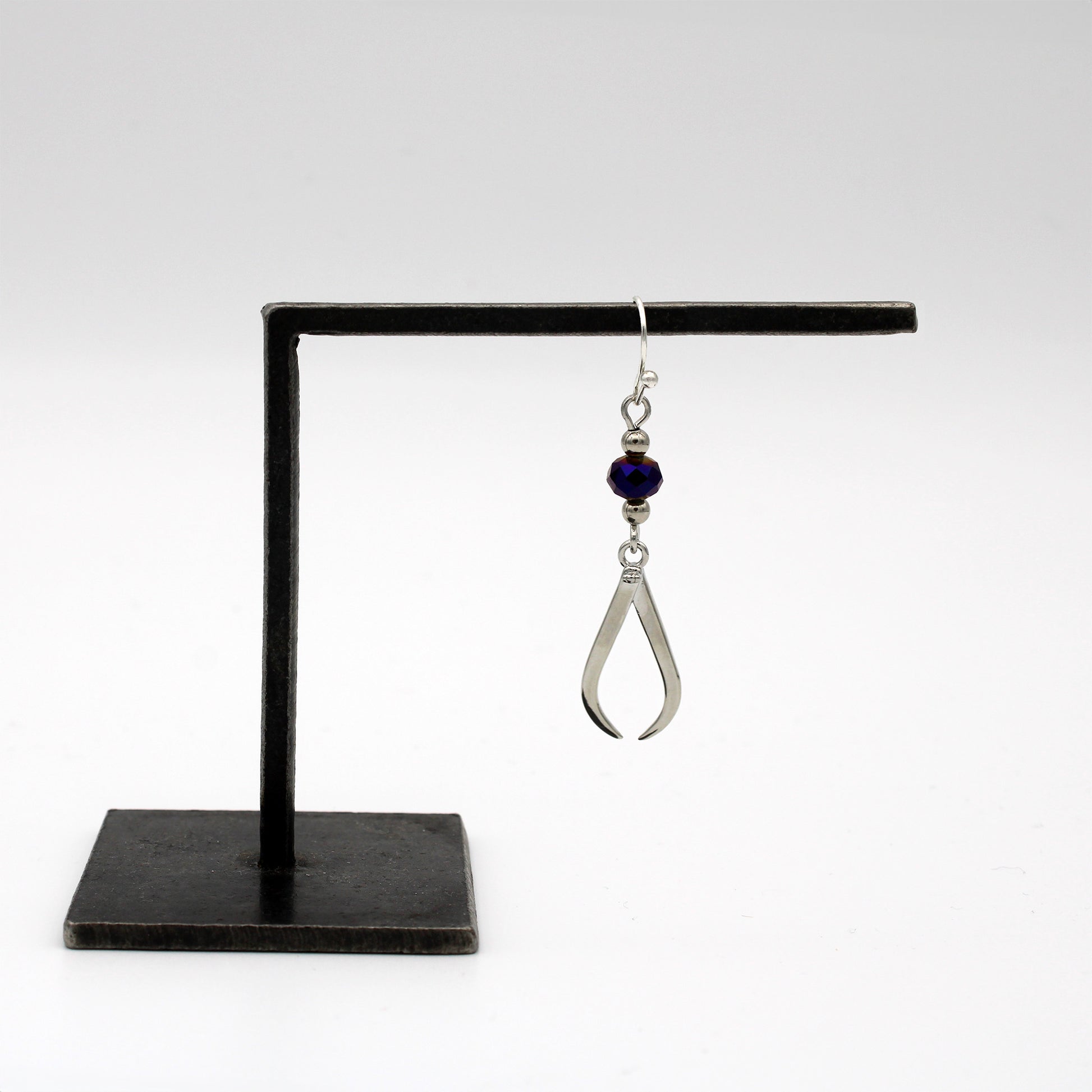 Charm Earring with Violet Bead - Calipers - Chrysler Museum Shop